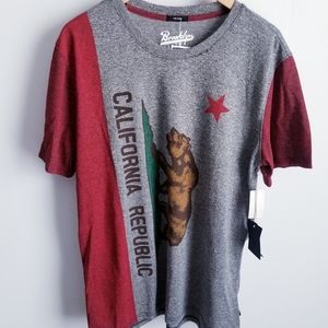 Brooklyn Cloth California Republic Bear Graphic Tee Grey Black Red Green…